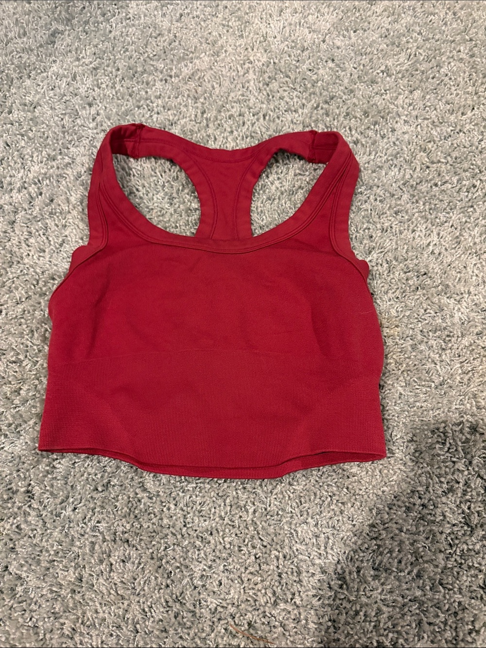 Red Racerback Athletic Crop Tank Top
